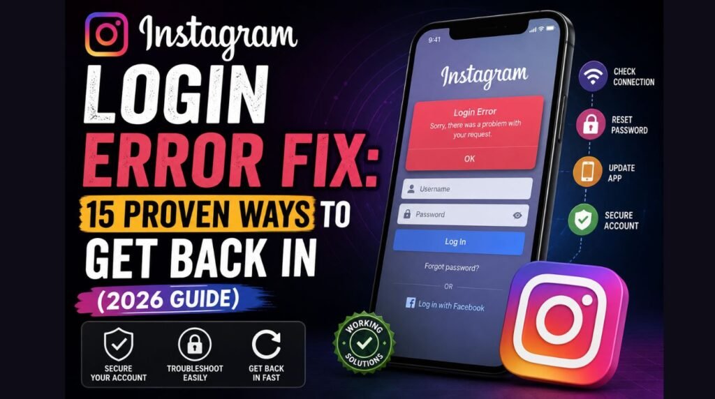 instagram login error fix