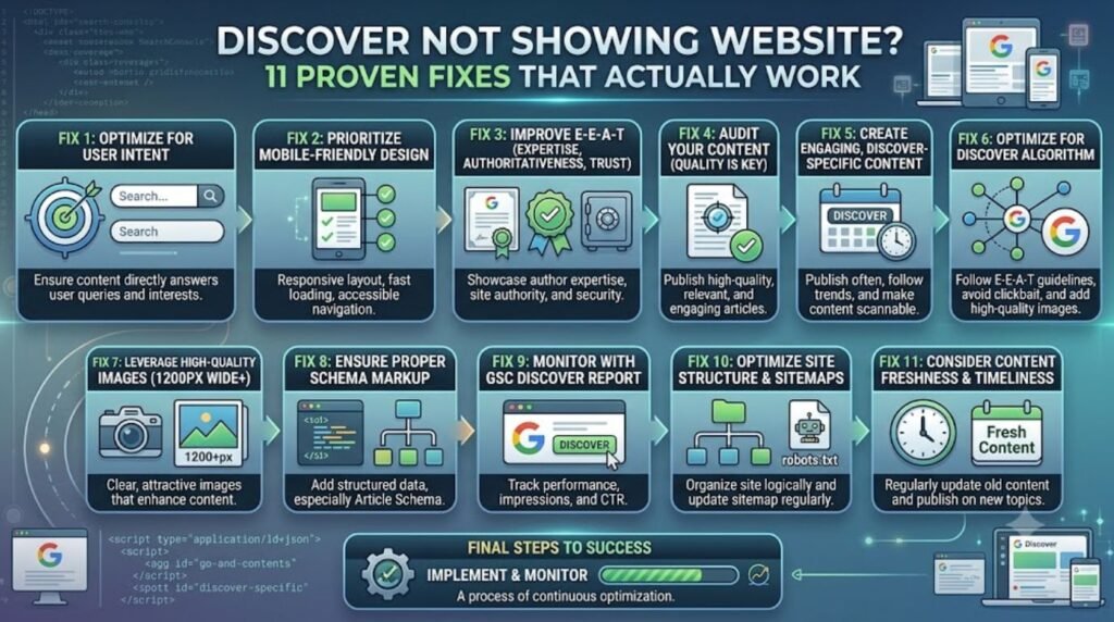 discover not showing website
